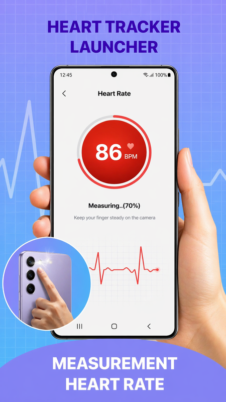 Heart Tracker heart rate history screen